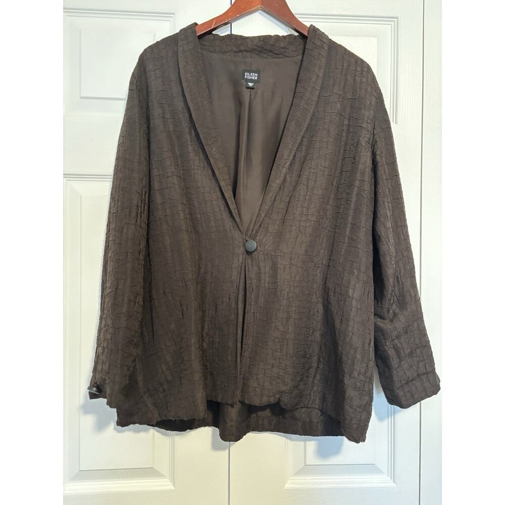 Women’s Eileen Fisher Brown Blazer Size XL